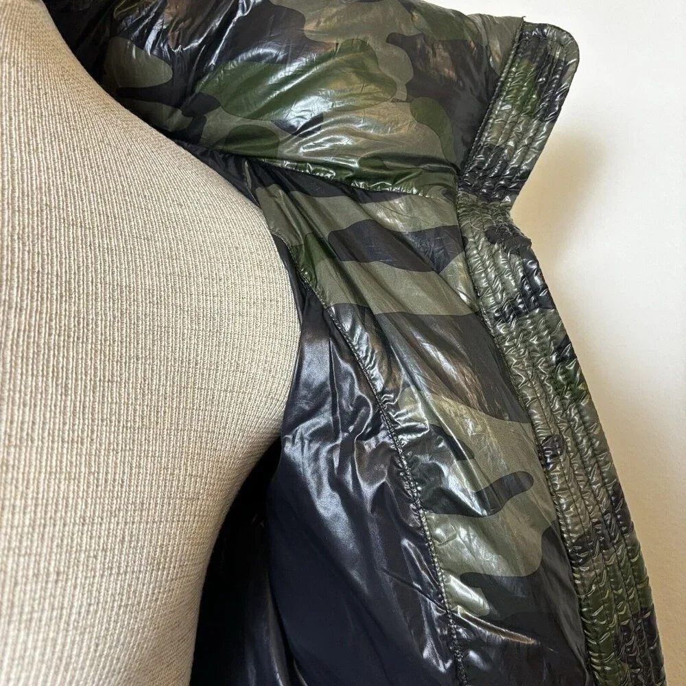 Sam’s S13 Women's Down Puffer Jacket with Faux Fur Trimmed Removable Hood Camo M